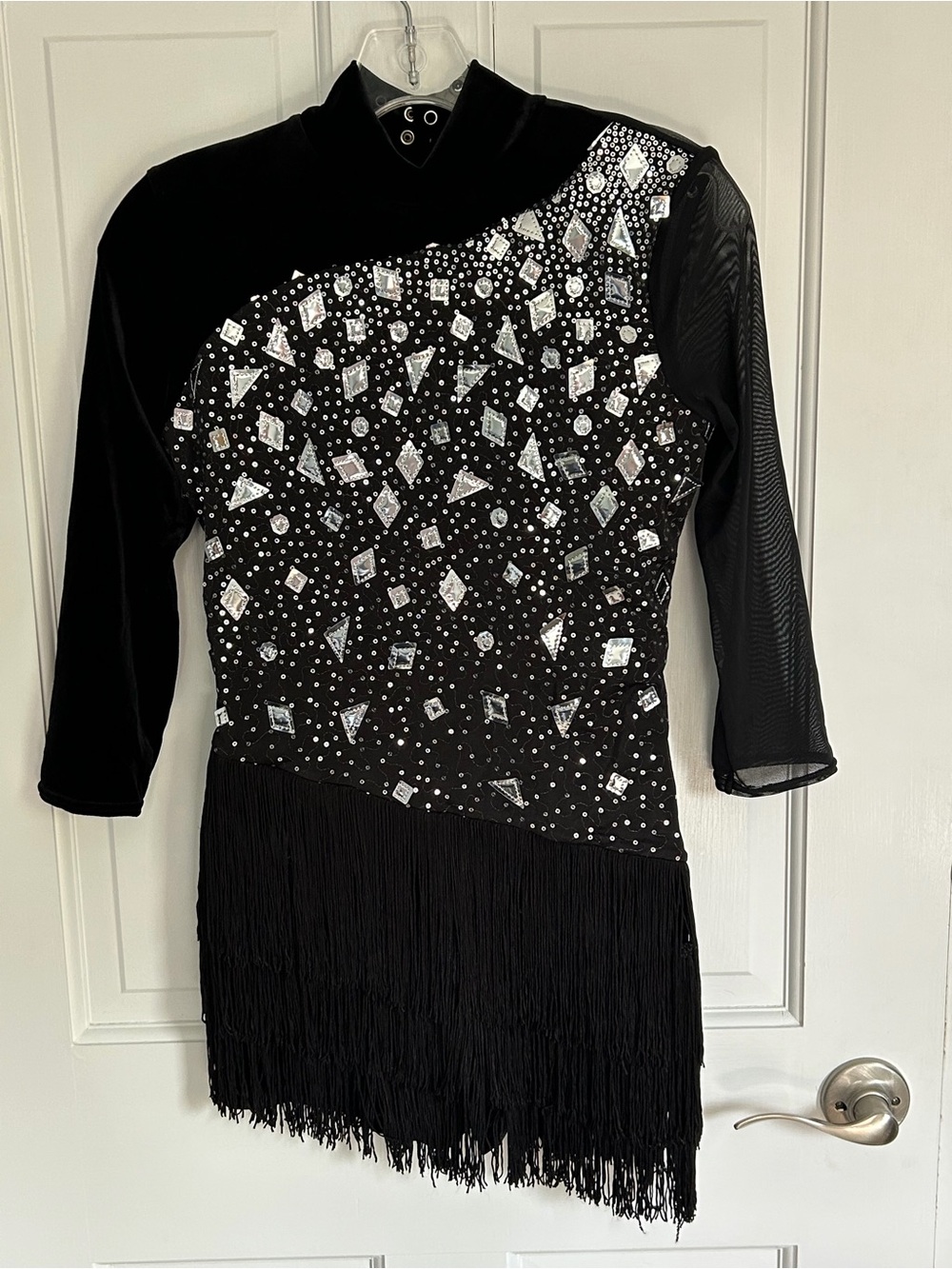 balera Black Sequin & Fringe Performance Dress